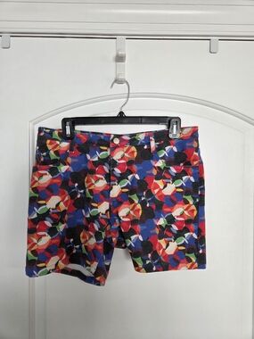 Men's Multicolor Patterned Jean Shorts
